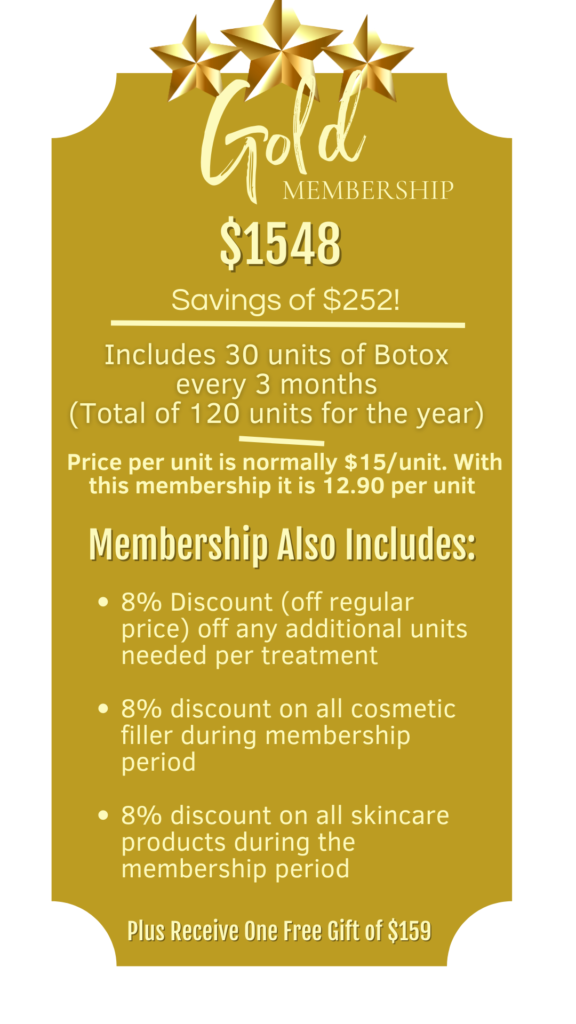 gold membership plan for botox in dubois at infuzed iv bar